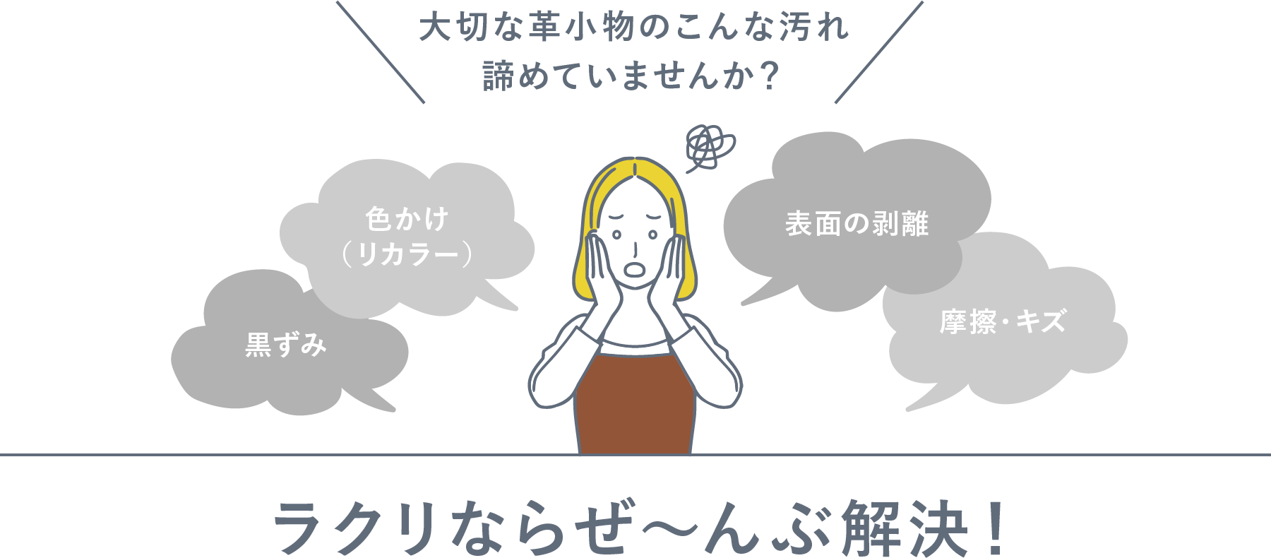 大切な革小物のこんな汚れ諦めていませんか？  ラクリならぜ〜んぶ解決！