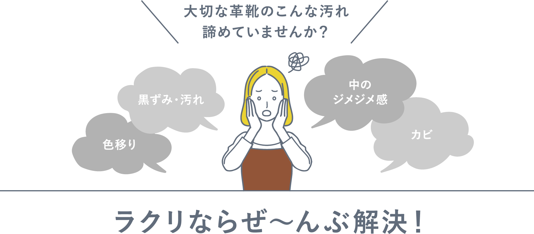 大切な革靴のこんな汚れ諦めていませんか？  ラクリならぜ〜んぶ解決！